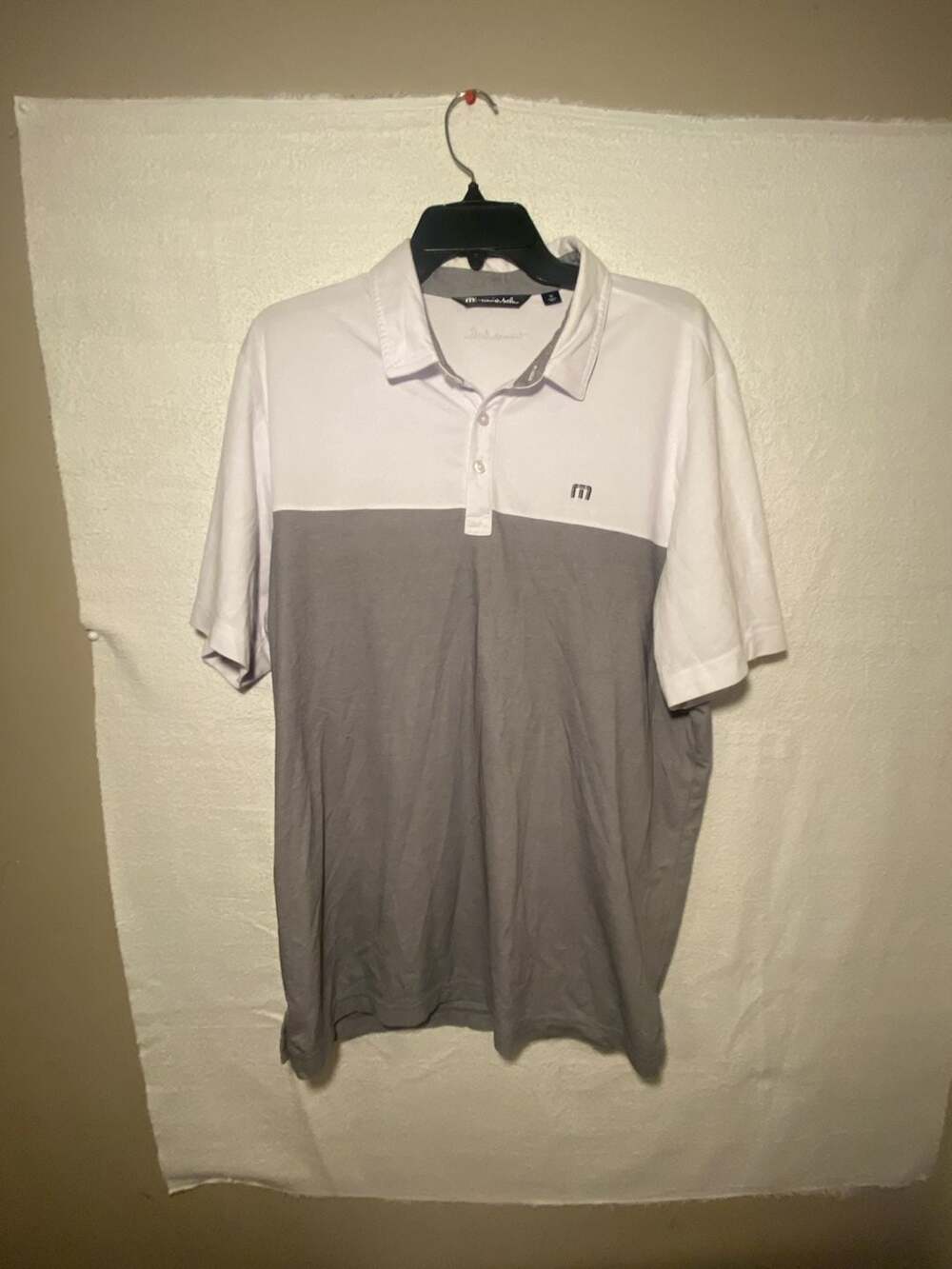 TravisMathew Color Block Pima Cotton Blend Performance Golf Polo Shirt